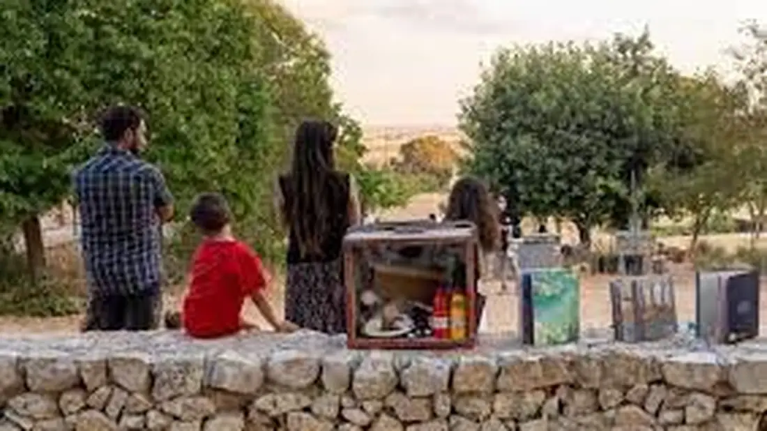 Visitors at a farm stall in Apulia